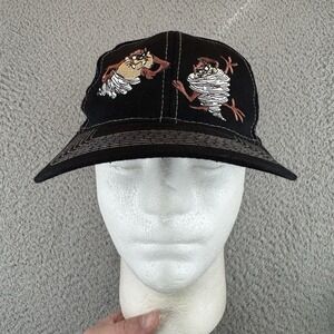 Vintage Tasmanian Devil Taz Black Hat 1997 Drew Pearson Strapback Looney Tunes